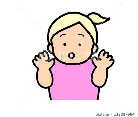 びっくり　金髪の女の子 132887994