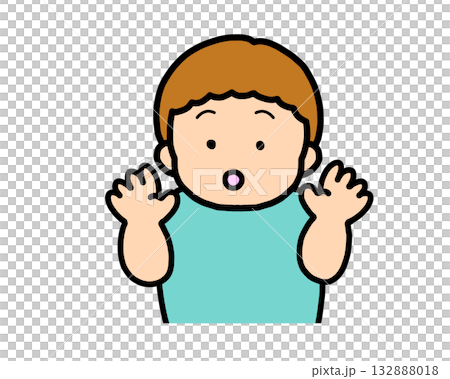 びっくり 茶髪の男の子 びっくり 茶髪の男の子 132888018