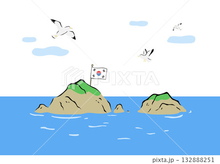 Illustration of an island in Korea. 132888251