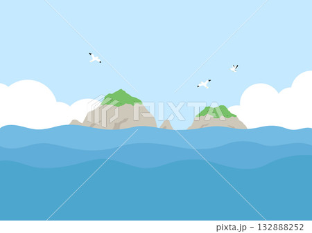 Illustration of an island in Korea. 132888252