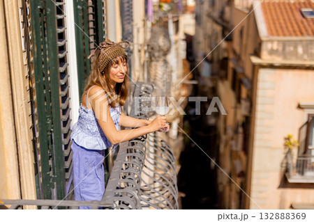 Enjoying View from Palermo Balcony 132888369