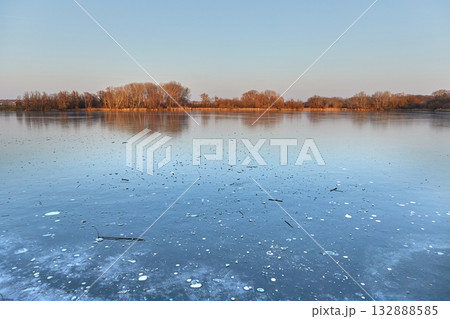 Frozen lake surface 132888585