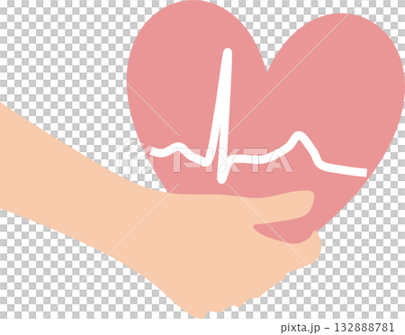 Electrocardiogram graphic material illustration 132888781