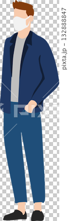 風邪をひいて病院を受診するイラスト 風邪をひいて病院を受診するイラスト 132888847