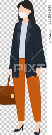 風邪をひいて病院を受診するイラスト 風邪をひいて病院を受診するイラスト 132888849