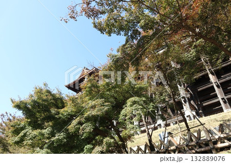 紅葉の始まった京都音羽山清水寺 132889076