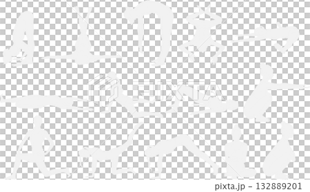 節食女性的插圖（伸展和肌肉訓練） 132889201