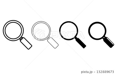 虫眼鏡のベクターイラスト　ルーペのアイコン 132889673