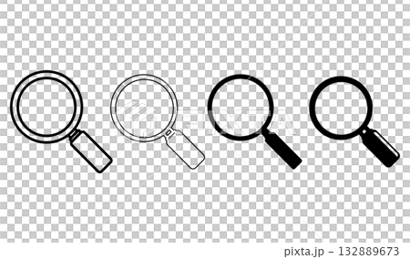虫眼鏡のベクターイラスト　ルーペのアイコン 132889673