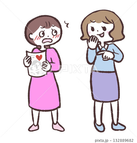 人の好みにケチをつける女性のイラスト 132889682