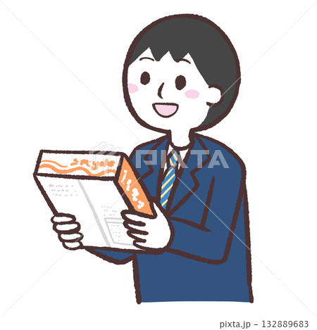 手土産を渡す男性のイラスト 手土産を渡す男性のイラスト 132889683