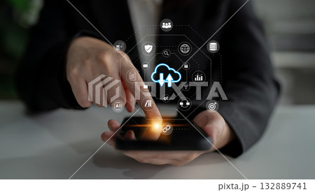 Cloud storage and digital file management network concept Parse Cloud storage and digital file management network concept Parse 132889741