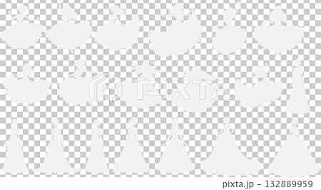 ドレスを着た女性のイラストセット	 132889959