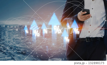Rising interest rate and financial growth trend Marrow Rising interest rate and financial growth trend Marrow 132890173