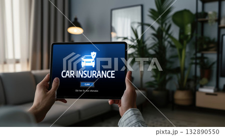 car insurance online website on computer screen for insure brisk 132890550