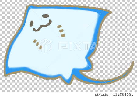 ゆったり泳ぐエイ 132891586