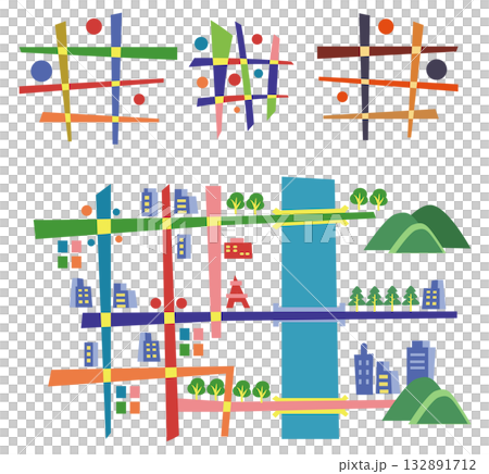 カンディンスキー風アート-地図 カンディンスキー風アート-地図 132891712
