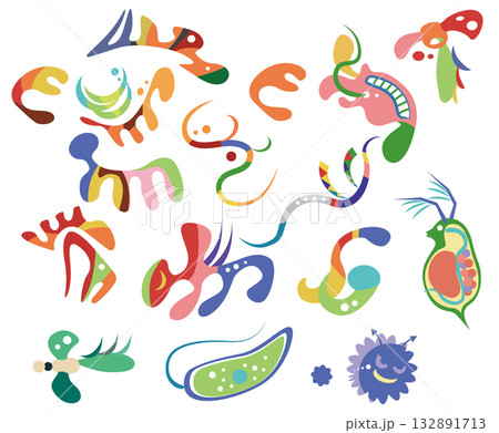 抽象形態アート風-生物 抽象形態アート風-生物 132891713