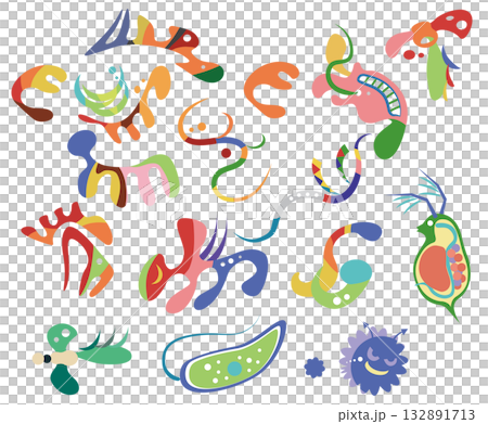 抽象形態アート風-生物 抽象形態アート風-生物 132891713