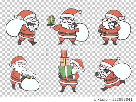 聖誕老人插畫素材集 132892841