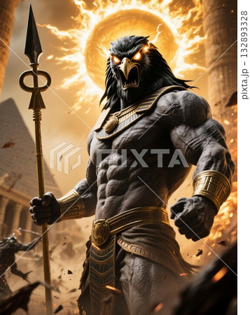 原始の海ヌンから生またエジプトの神の太陽神ラー 132893328