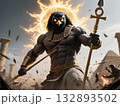古代エジプトの王ファラオの父の太陽神ラー 132893502