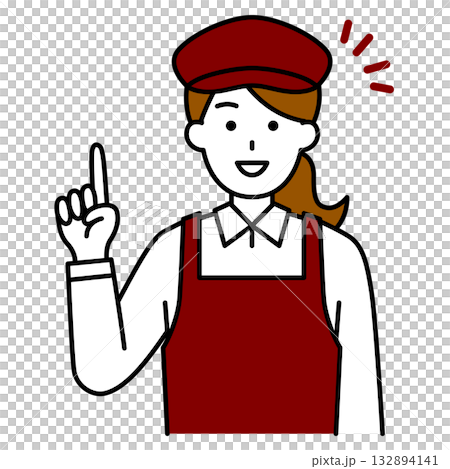 A female cafe employee comes up with an idea A female cafe employee comes up with an idea 132894141