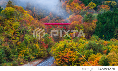 松川渓谷（秋）　高山村 132894276