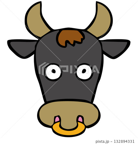 干支アイコン_丑・牛・ウシ 132894331