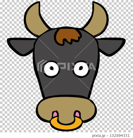 干支アイコン_丑・牛・ウシ 132894331