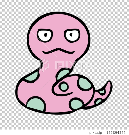 干支アイコン_巳・蛇・ヘビ 132894333