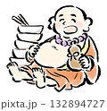 たくさん食べてお腹いっぱいの布袋尊（七福神） 132894727