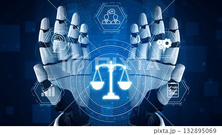 Digital law interface displaying justice scale, highlighting digital law Muxer Digital law interface displaying justice scale, highlighting digital law Muxer 132895069