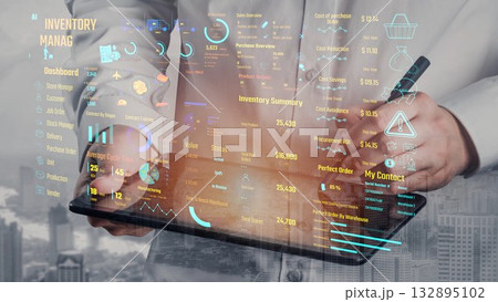 Inventory Management Dashboard with KPI and Supply Chain Overview Thunk 132895102