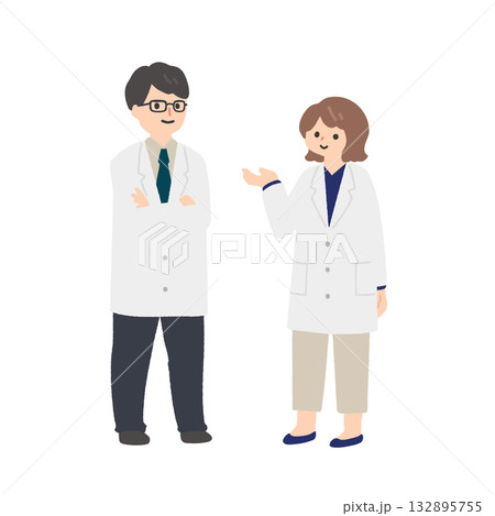 白衣を着た医者のイラスト 132895755