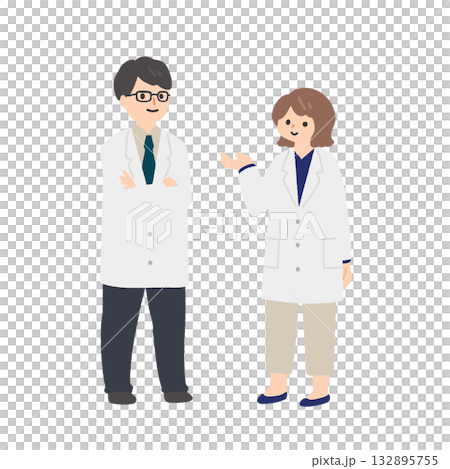 白衣を着た医者のイラスト 132895755