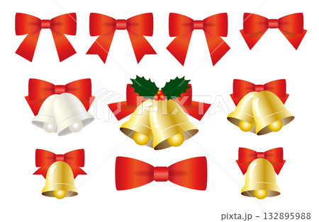リボンとリボンのついたベルのセット 132895988