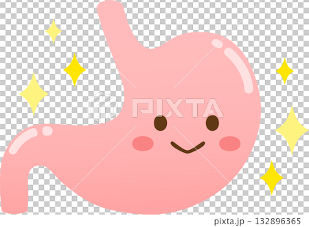 キラキラ輝いている可愛い胃のイラスト キラキラ輝いている可愛い胃のイラスト 132896365