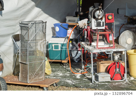 大阪府松原市 まつばらマルシェ 開催記録と裏側の風景 [時より大きな音を響かせていたポン菓子機] 132896704