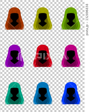 Colorful hair illustration 132896838