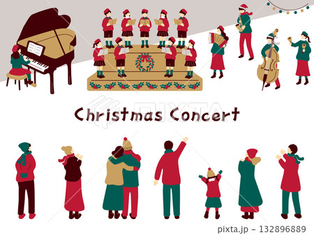 クリスマスコンサートを楽しむ人たち 132896889