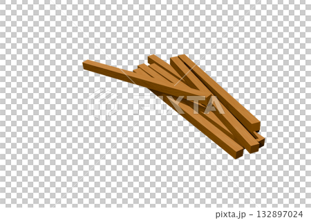 堆疊木材的CG影像 132897024