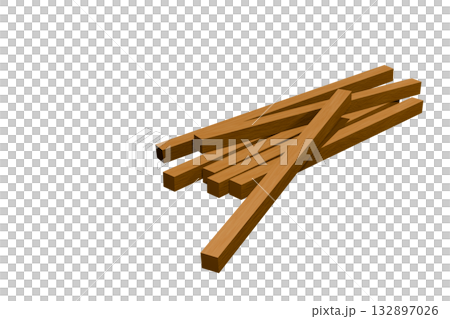 堆疊木材的CG影像 132897026