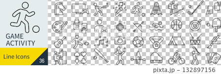 ゲームに関するアイコンセット ゲームに関するアイコンセット 132897156