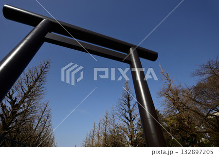 靖国神社　第一鳥居（大鳥居） 132897205