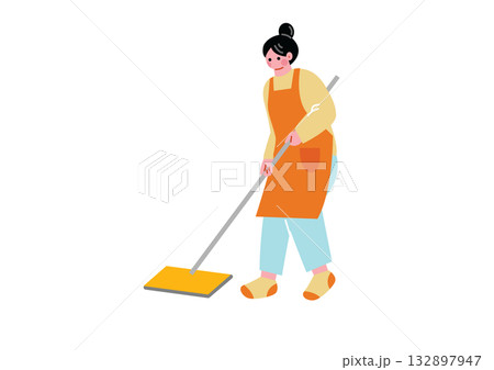 掃除をする女性 132897947