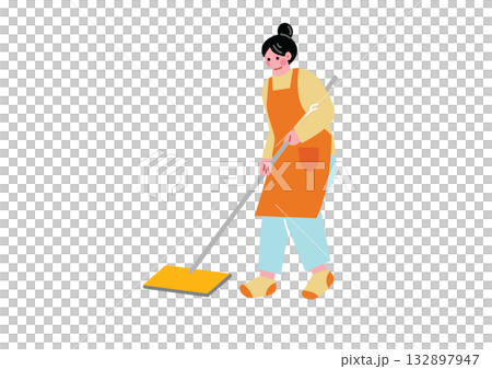 掃除をする女性 132897947