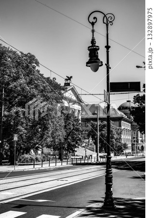 Urban Rhythm Architecture in Black White 132897975