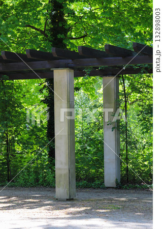 Pergola in Spring Light Garden Architecture and Nature Harmony Pergola in Spring Light Garden Architecture and Nature Harmony 132898003