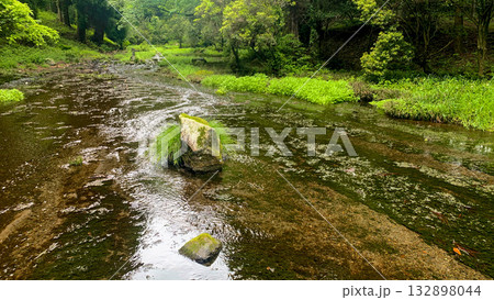 納池公園 綺麗な湧水と澄んだ小川 132898044